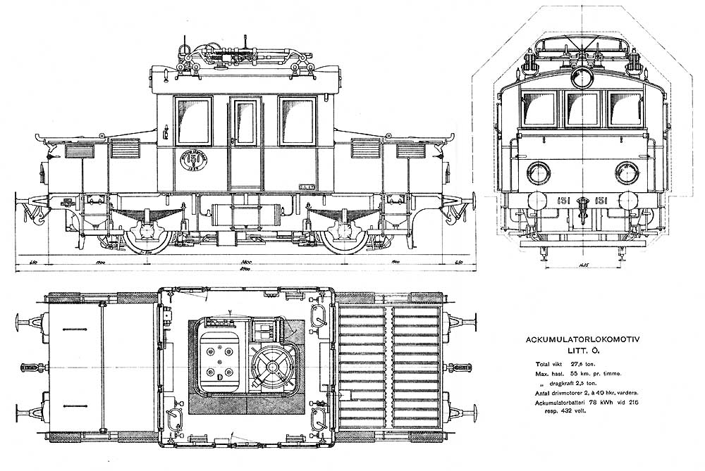 Ritning elektrolok littera Ö Drawing electric locomotive class Ö