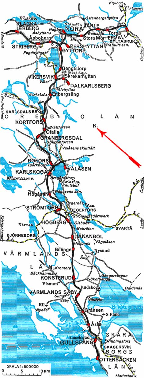 Map NBJ. Section Ervalla - Otterbäcken