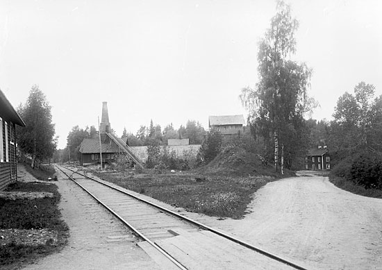 Utfarten frn Kloten med sidospret till hyttan i Kloten. Foto: A Blomkvist i Grngesberg ca 1899-1930.