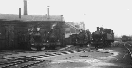 The engine shed in Ronneby year 1957