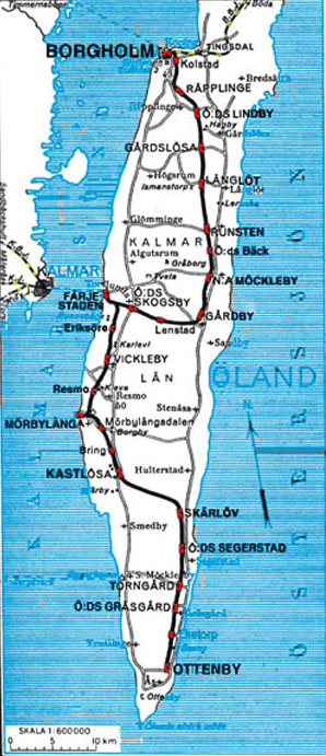 SÖJ. Södra Ölands Järnväg, Karta, map