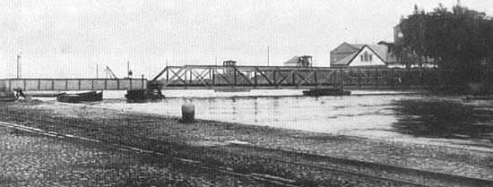 The bridge over Lidan in Lidköping year 1924