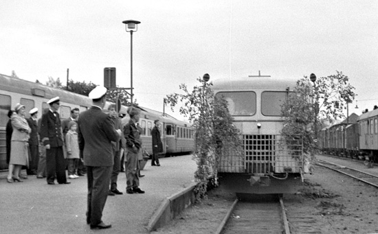 Mariestad 15 mag 1961, sista rlsbussen till Moholm, foto: Sven-Gunnar Wall