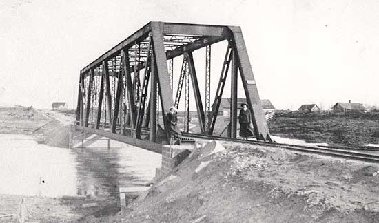 Den nybyggda bron över Svartån 1914