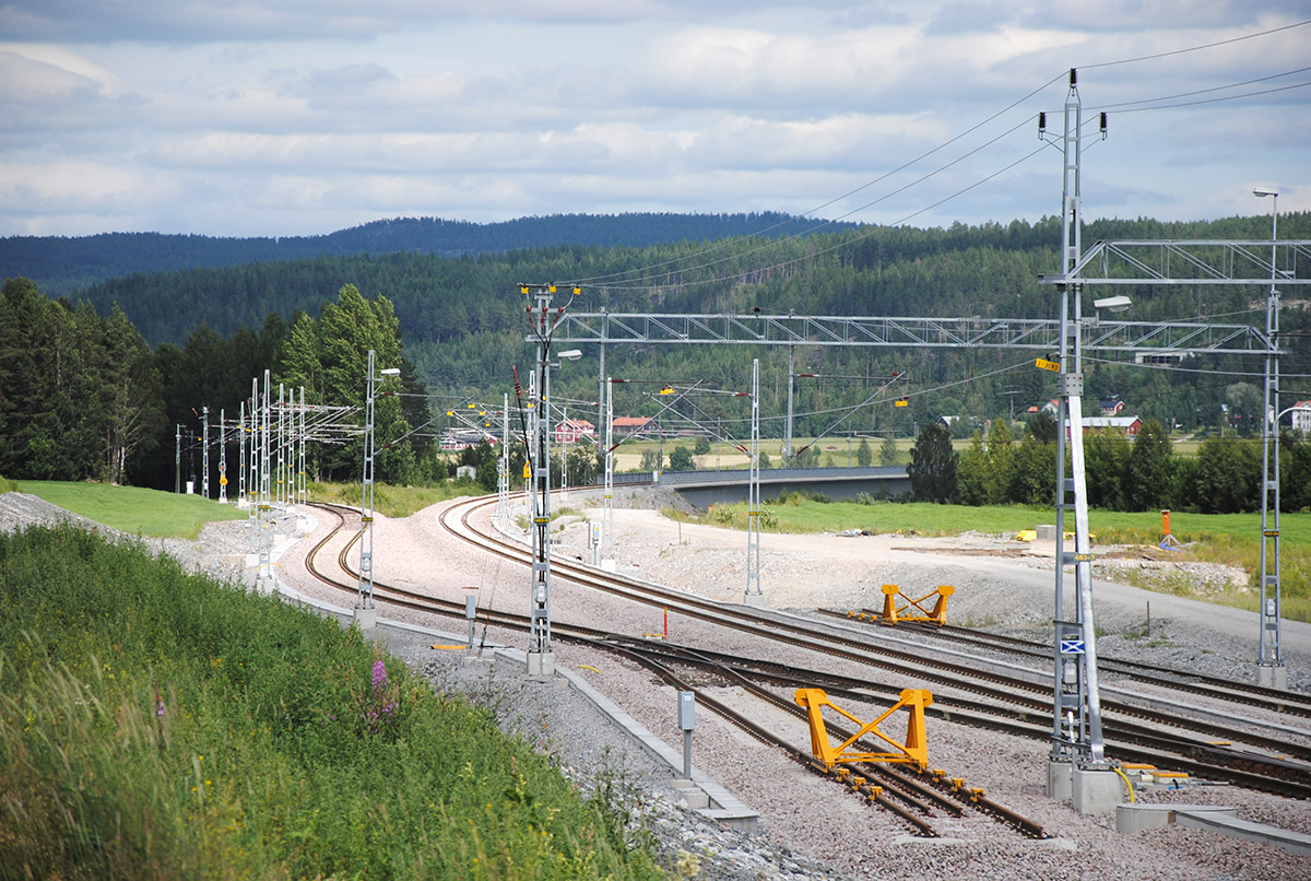 Driftplatsen Västeraspby, anslutningsplatsen mellan Ådalsbanan och Botniabanan.