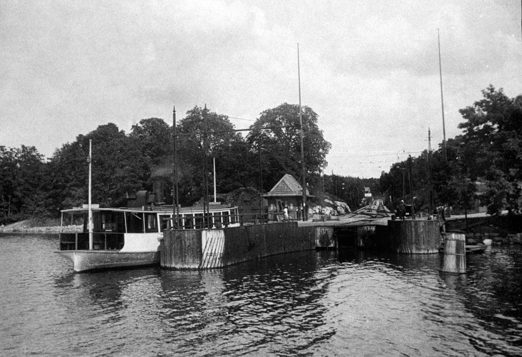 Islinge spårvagnsfärjeläge cirka 1914