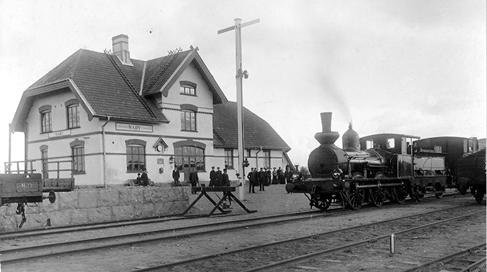 Säby station på Landskrona - Ängelholms Järnväg, LEJ, år 1904
