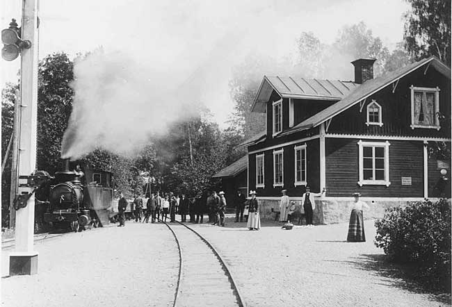 Valsens station p Bredsj - Degerfors Jrnvg, BDJ, 1901.  Lok nummer 7