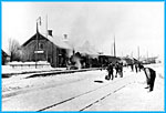 Lule stationshus och bangrd 1910.