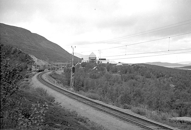 Malmbanan, infarten till Abisko station p 1930-talet.