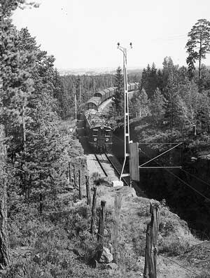 Electric train at the line Motala - Hallsberg year 1939