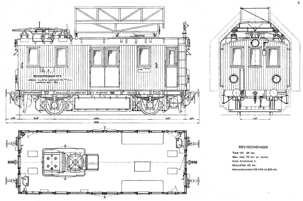 Ritning revisionsvagn 5 Drawing maintenance car No. 5