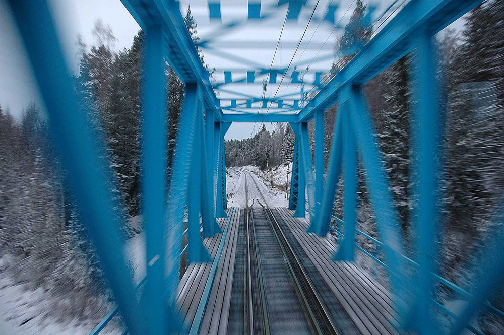 Jrnvgsbron ver Ljungan vid Parteboda strax ster om nge. Fotograf: Bo ngstrm