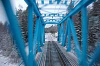 Järnvägsbron över Ljungan vid Parteboda strax öster om Ånge.