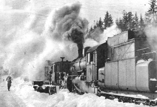 Snöröjning i svartvik 1953