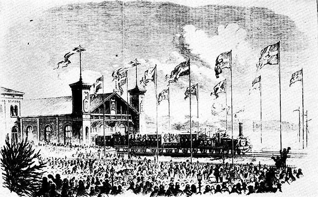 Från invigningen av södra stambanan i Jönköping 1 december 1864