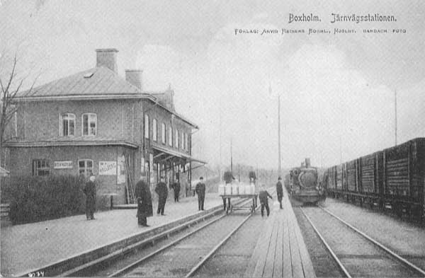Boxholm station omkring 1910