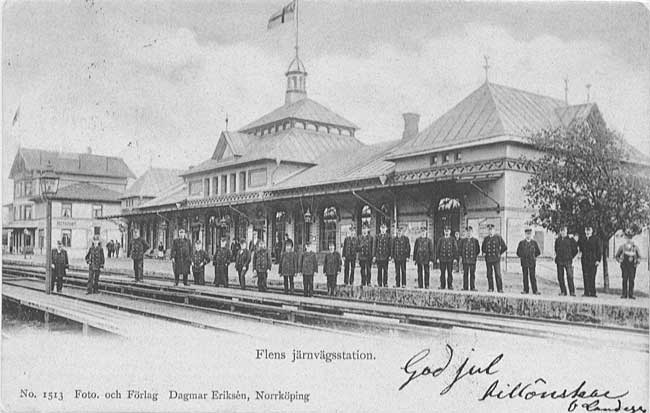 Flen station omkring 1900