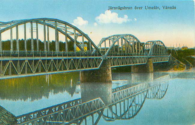 Järnvägsbron över Umeälv i början av 1900-talet
