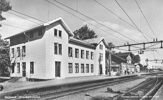 Mellerud järnvägshotell och station 1950-talet