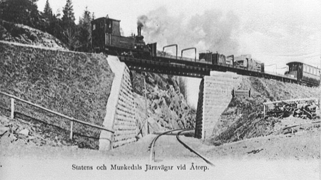 Munkedal bruks järnvägs korsning med bohusbanan 1910