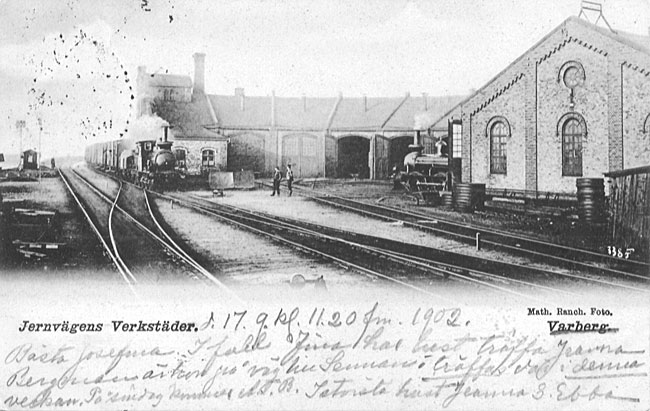 Varbergs lokstallar omkring 1900