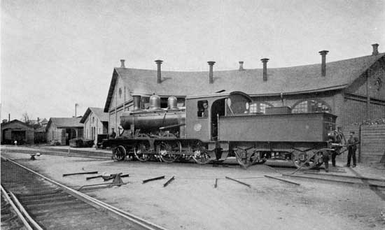 BHJ engine No 3 year 1913 at the engineshed in Borås Övre