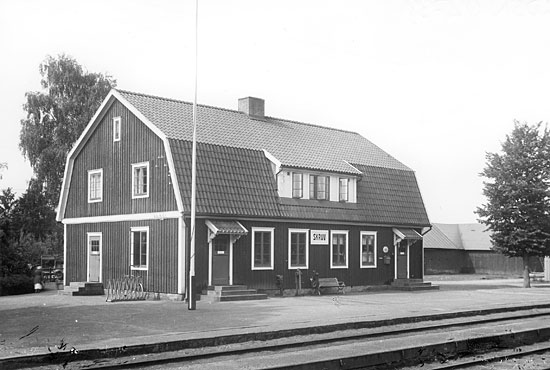 Skruv station på 1920-talet. Stationen öppnades för trafik 5 augusti 1874