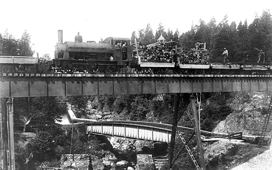 Building the track at the railway bridge in Hverud year 1925