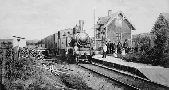 Hedens hållplats omkring 1915. Foto: Sveriges Järnvägsmuseum