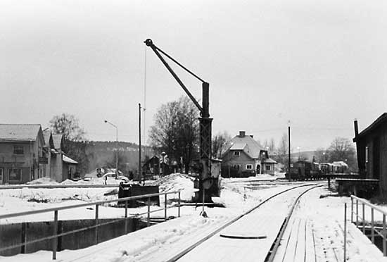 Torsby på 1960-talet. Bilden är tagen från lokstallets vändskiva
