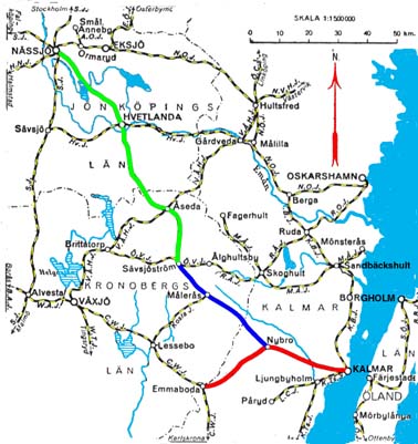 Key map Kalmar Järnvägar