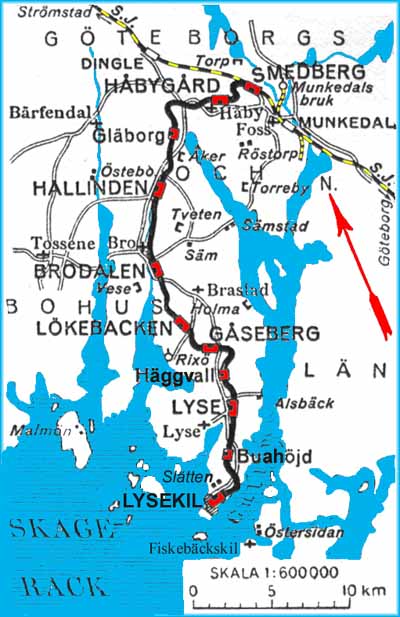 Karta (Map ) LyJ, Lysekils Järnväg