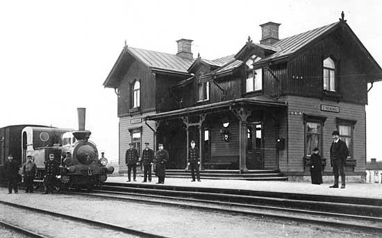 Strängnäs station year 1896. Engine NrSlJ No. 6