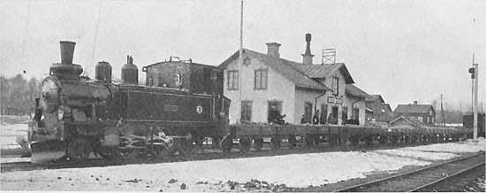 Näs station NMJ steamengine No. 3 "Näs". Photo 1915