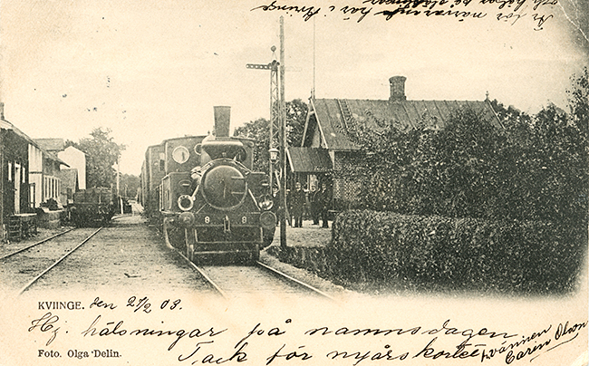 Kviinge bangård och stationshus i början av 1900