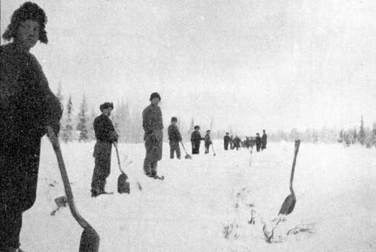 construction of the line Gällivare - Porjus