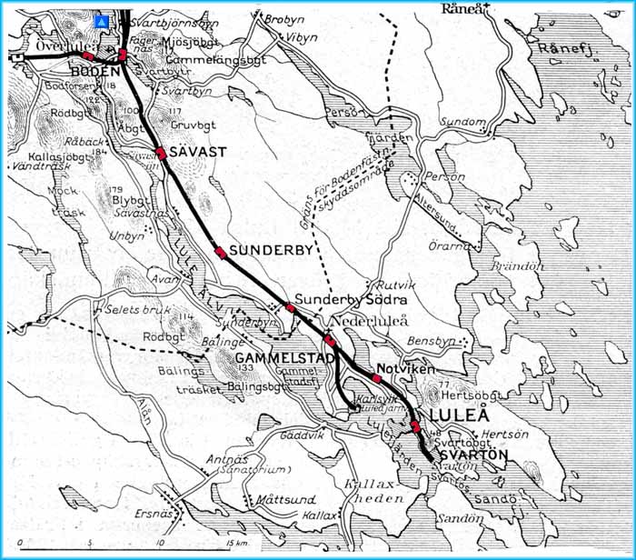 Kartor över Malmbanan Luleå - Riksgränsen - Narvik, maps showing the