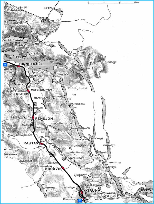 Delen (section) Kiruna - Torneträsk