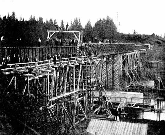 Construction of the bridge over Norsälven