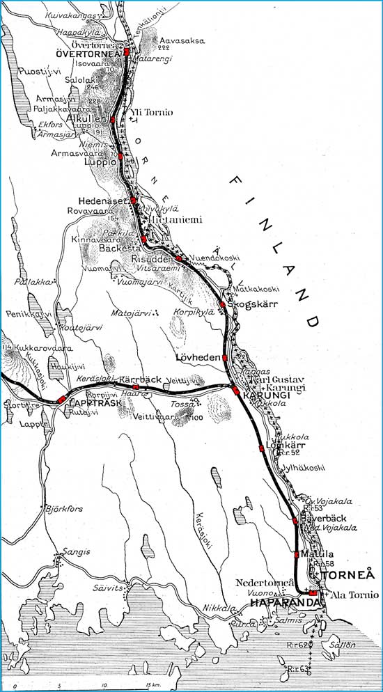 Karta Lappträsk - Karungi, Haparanda - Övertorneå