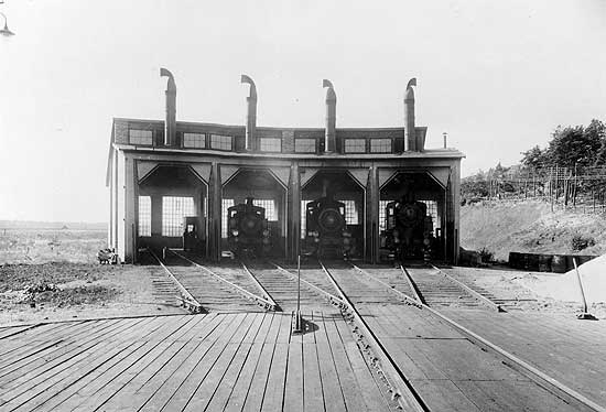 Lokstallet i Nyköping omkring 1915