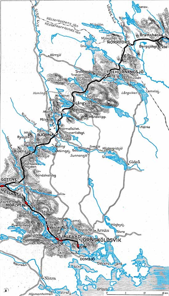Map State Railway Mellansel - Örnsköldsvik