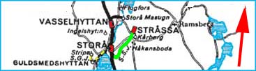 Map, karta Storå - Stråssa Järnväg