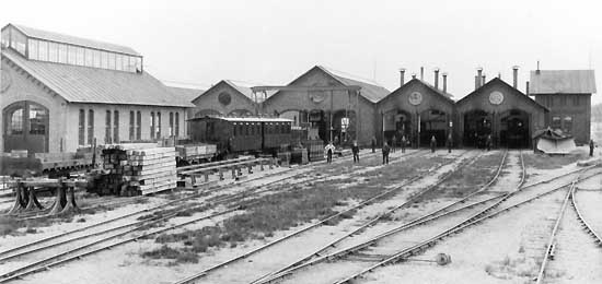 OFWJ engine shed and workshop in Eskilstuna year 1900
