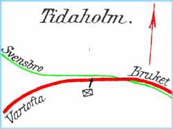 Situationsplan över järnvägarna i Tidaholm