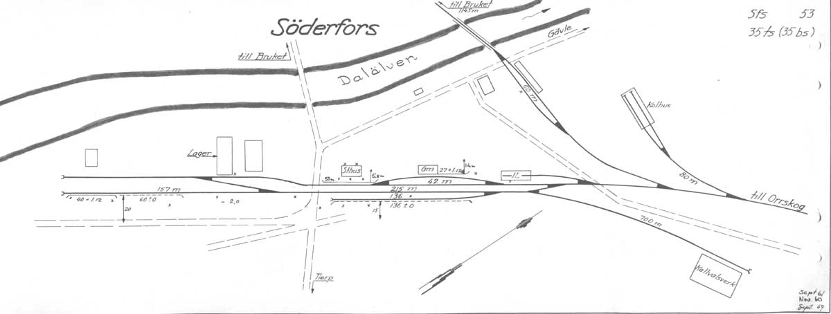 Drawing Söderfors yard year 1960