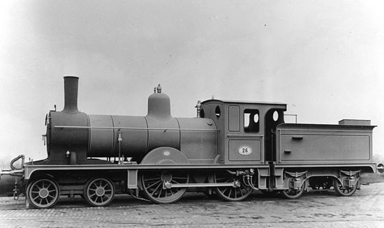 Lok tillverkningsnummer 5554 byggt för Stockholm - Västerås Bergslagens Järnväg, SWB, 1899