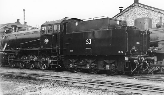 North British Locomotive Glasgow tillverkningsnummer 25428. Hr som SJ nglok G 11 1930. Foto i Halmstad r 1954