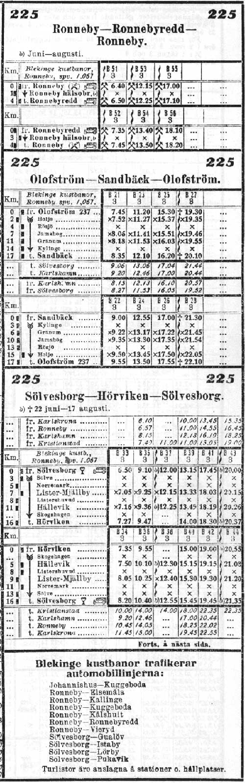 Timetable 1930